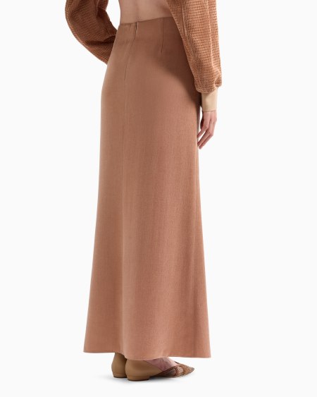 A|x Armani Exchange Viscose And Cupro Long Skirt