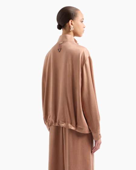 A|x Armani Exchange Viscose And Cupro Pea Coat