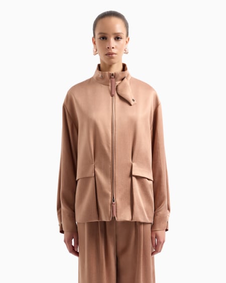 A|x Armani Exchange Viscose And Cupro Pea Coat