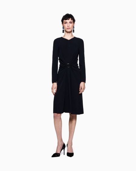 A|x Armani Exchange Viscose Cady Midi Dress