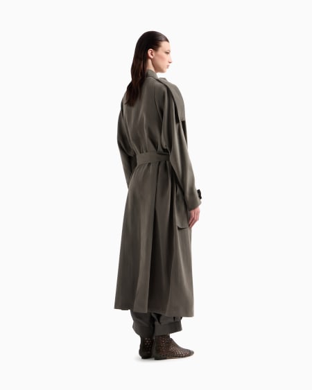 A|x Armani Exchange Washed Silk Trench Coat