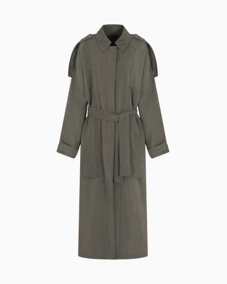 a|x armani exchange Washed silk trench coat