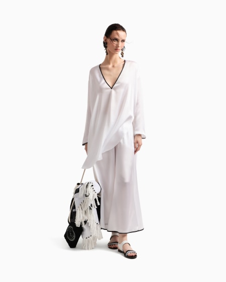 A|x Armani Exchange Wide-leg Silk Trousers