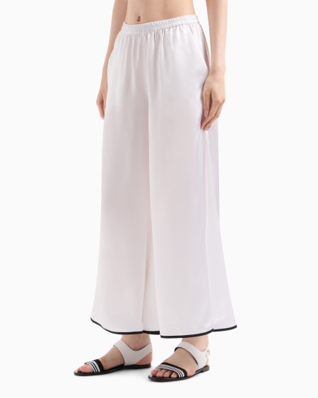 A|x Armani Exchange Wide-leg Silk Trousers