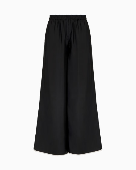 a|x armani exchange Wide-leg silk trousers