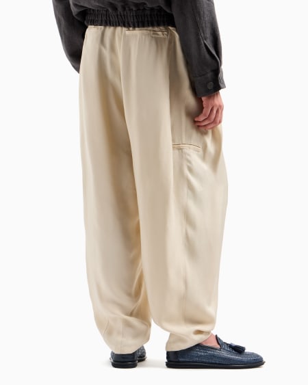 A|x Armani Exchange Wide-leg Viscose Trousers