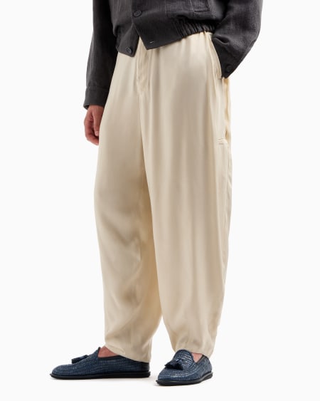 A|x Armani Exchange Wide-leg Viscose Trousers