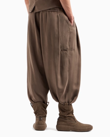 A|x Armani Exchange Wide-leg Viscose Trousers