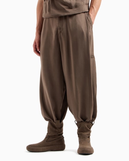 A|x Armani Exchange Wide-leg Viscose Trousers