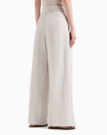 A|x Armani Exchange Wide-legged Linen Trousers