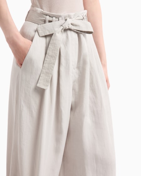 A|x Armani Exchange Wide-legged Linen Trousers