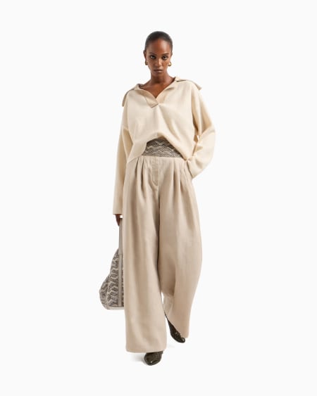 A|x Armani Exchange Wide-legged Linen Trousers