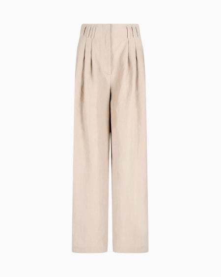 a|x armani exchange Wide-legged linen trousers