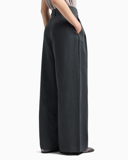 A|x Armani Exchange Wide-legged Linen Trousers