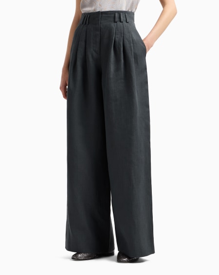A|x Armani Exchange Wide-legged Linen Trousers