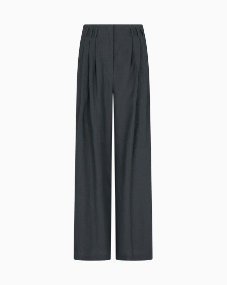 a|x armani exchange Wide-legged linen trousers