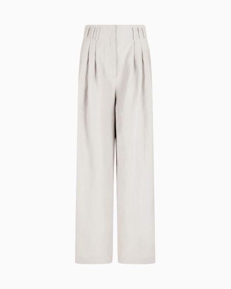 a|x armani exchange Wide-legged linen trousers