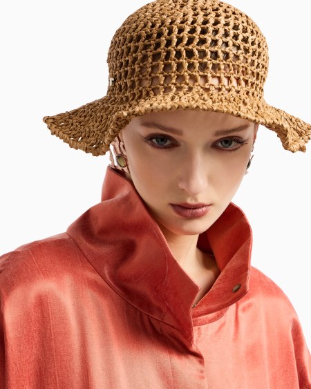A|x Armani Exchange Woven Viscose Cloche Hat