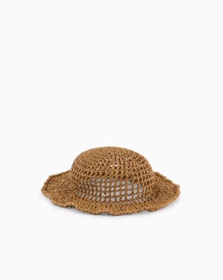a|x armani exchange Woven viscose cloche hat
