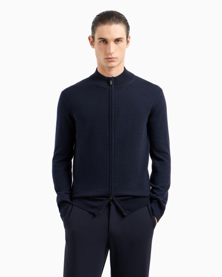 A|x Armani Exchange Zipped Cardigan In Cashmere