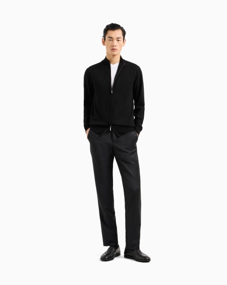 A|x Armani Exchange Zipped Cardigan In Cashmere