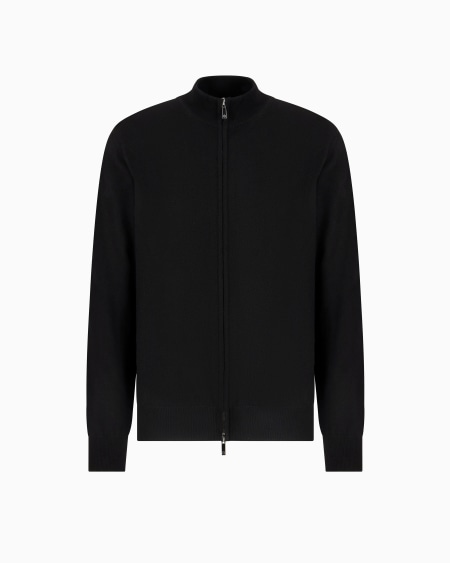 a|x armani exchange Zipped cardigan in cashmere