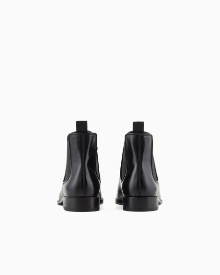 A|x Armani Exchange Antique-effect Leather Ankle Boots