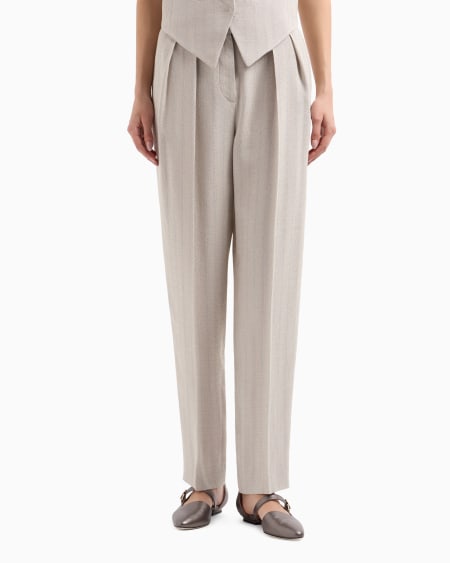 A|x Armani Exchange Armure Viscose Double-pleat Trousers