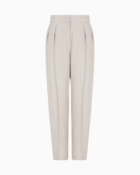 a|x armani exchange Armure viscose double-pleat trousers
