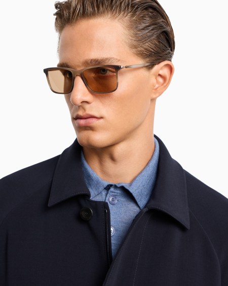 A|x Armani Exchange Asian-fit Rectangular Sunglasses For Men