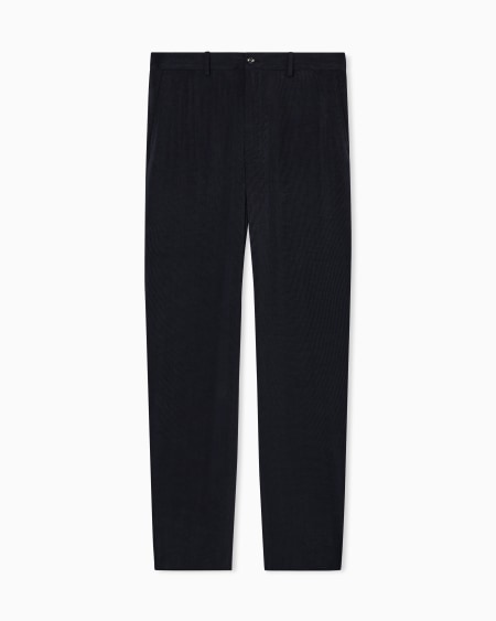 a|x armani exchange ASV canneté cupro flat-front trousers