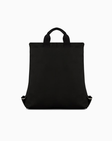 A|x Armani Exchange ASV Convertible Shopper Bag In Nylon And Pebbled Leather