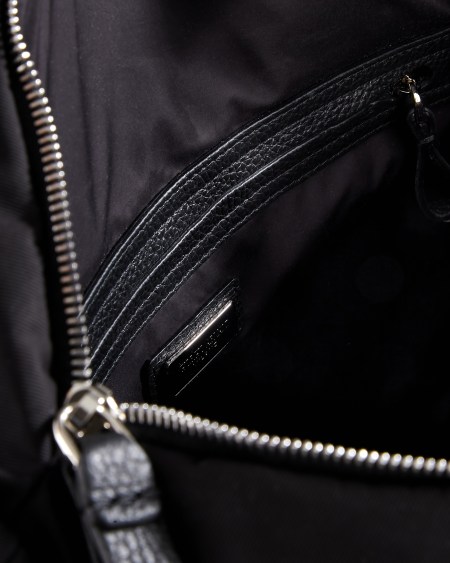 A|x Armani Exchange ASV Convertible Shopper Bag In Nylon And Pebbled Leather