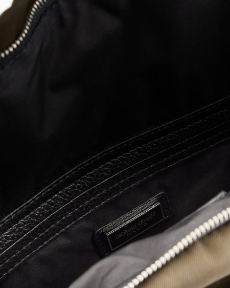 A|x Armani Exchange ASV Convertible Shopper Bag In Nylon And Pebbled Leather