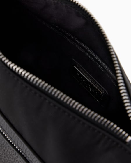 A|x Armani Exchange ASV Crossbody Bag In Nylon And Pebbled Leather