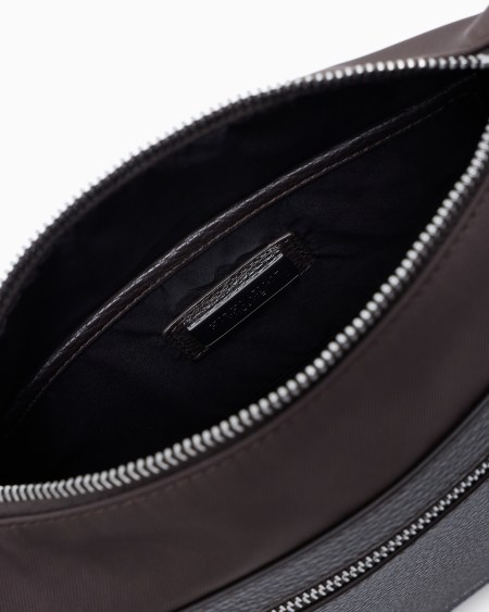 A|x Armani Exchange ASV Crossbody Bag In Nylon And Pebbled Leather