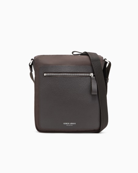 a|x armani exchange ASV crossbody bag in nylon and pebbled leather
