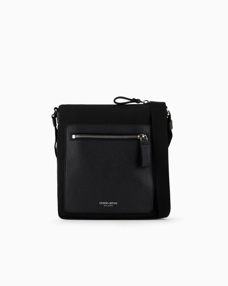 a|x armani exchange ASV crossbody bag in nylon and pebbled leather