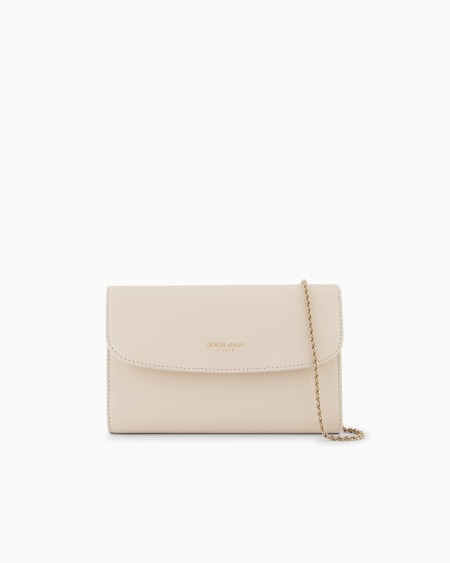 a|x armani exchange ASV La Prima clutch bag with shiny leather shoulder strap