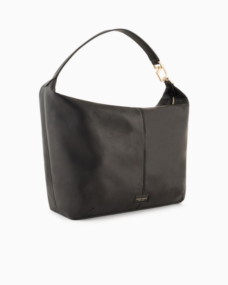 A|x Armani Exchange ASV La Prima Soft Oversized Hobo Bag In ASV Nappa Leather