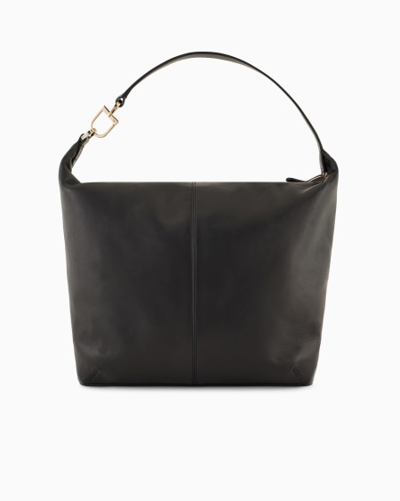 A|x Armani Exchange ASV La Prima Soft Oversized Hobo Bag In ASV Nappa Leather