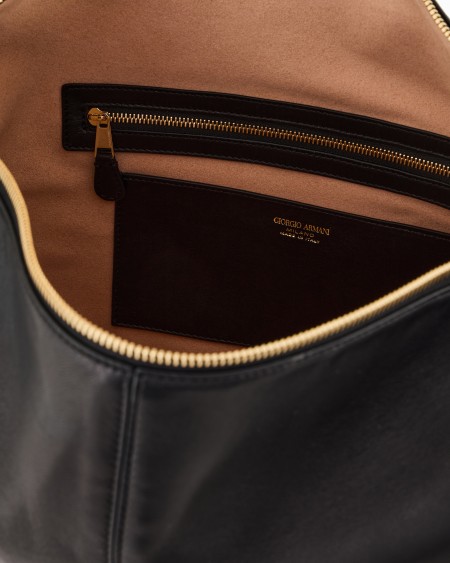 A|x Armani Exchange ASV La Prima Soft Oversized Hobo Bag In ASV Nappa Leather