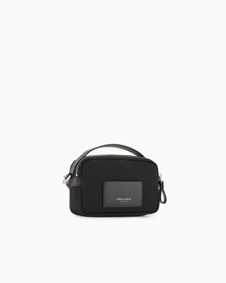 A|x Armani Exchange ASV Mini Crossbody Bag In Nylon And Leather