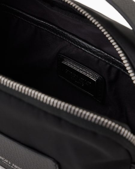 A|x Armani Exchange ASV Mini Crossbody Bag In Nylon And Leather
