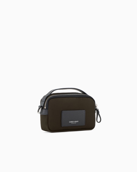 A|x Armani Exchange ASV Mini Crossbody Bag In Nylon And Leather