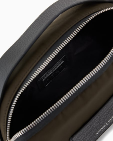 A|x Armani Exchange ASV Mini Crossbody Bag In Nylon And Leather