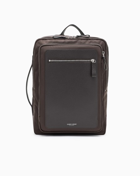 a|x armani exchange ASV nylon and pebbled-leather backpack