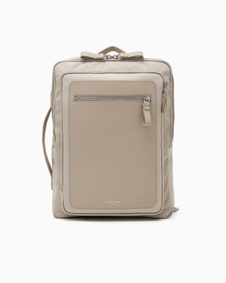 a|x armani exchange ASV nylon and pebbled-leather backpack
