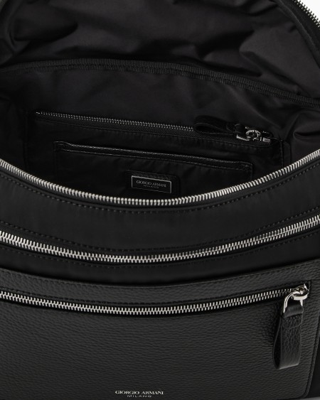 A|x Armani Exchange ASV Nylon And Pebbled Leather Large Crossbody Bag