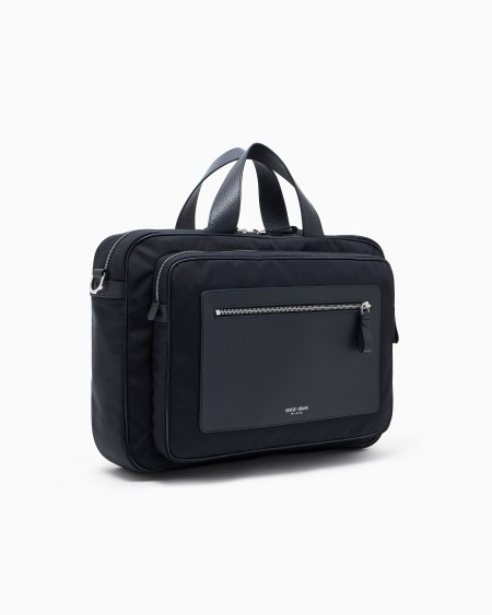 A|x Armani Exchange ASV Pebbled-leather And Nylon Briefcase